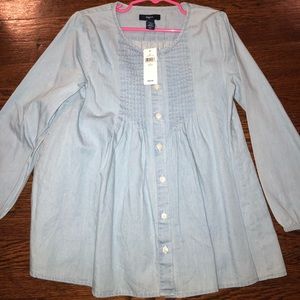 Gap Girls Denim Peplum Shirt